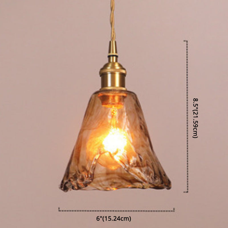Vintage 1 Light Pendant Lamp Amber Alabaster Glass Pendant Lighting for Living Room