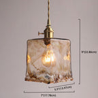 Vintage 1 Light Pendant Lamp Amber Alabaster Glass Pendant Lighting for Living Room