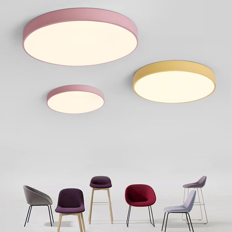Disk Flush Mount Ceiling Light Minimalism Acrylic Ceiling Mount Light Fixture for Bedroom
