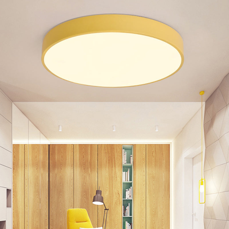 Disk Flush Mount Ceiling Light Minimalism Acrylic Ceiling Mount Light Fixture for Bedroom