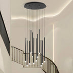 LED Sticks Pendant Lighting Minimalistic Metal Staircase Ceiling Suspension Lamp with Acrylic Shade