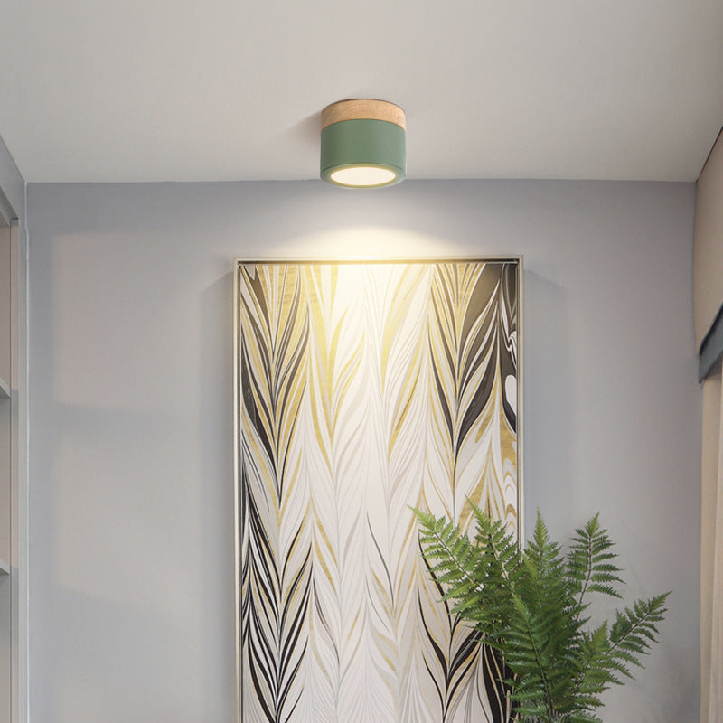 Cylinder Flush Mount Ceiling Fixture Nordic Style LED Metal Flush Ceiling Light Fixture