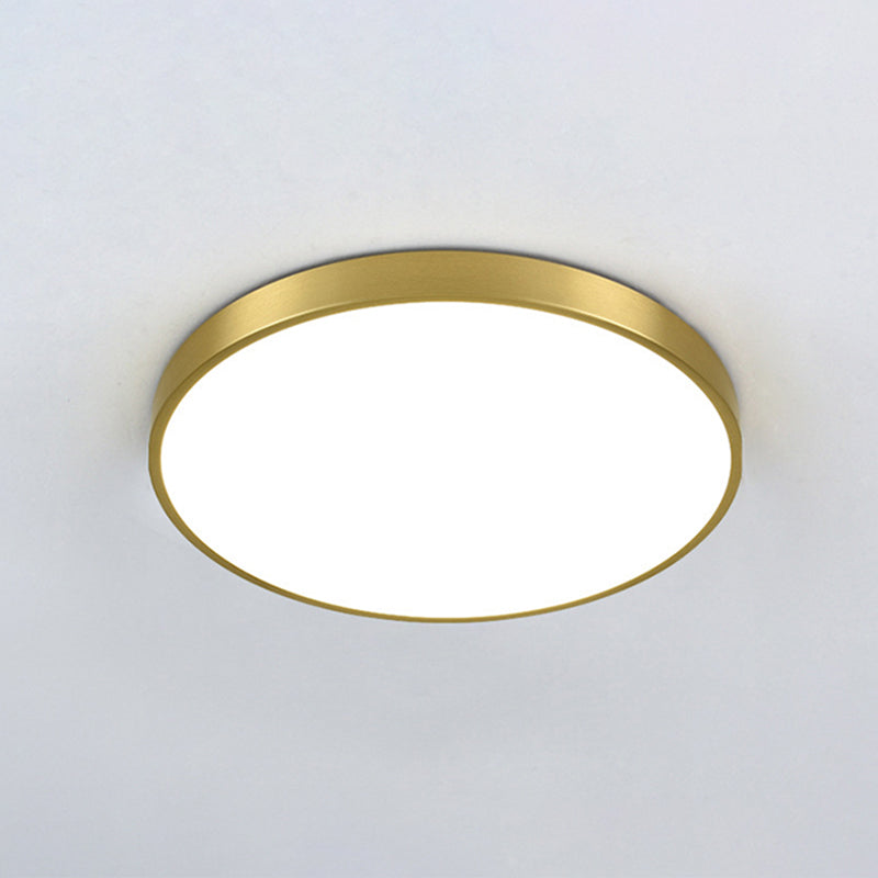 Gold Metal Circular Flush Mount Ceiling Lamp Modern Style LED Flush Mount Lighting for Bedroom