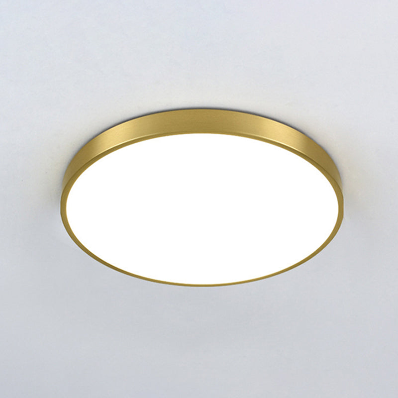 Gold Metal Circular Flush Mount Ceiling Lamp Modern Style LED Flush Mount Lighting for Bedroom