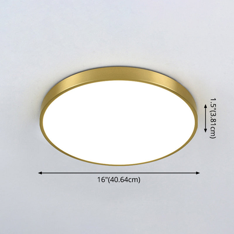 Gold Metal Circular Flush Mount Ceiling Lamp Modern Style LED Flush Mount Lighting for Bedroom