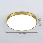 Gold Metal Circular Flush Mount Ceiling Lamp Modern Style LED Flush Mount Lighting for Bedroom