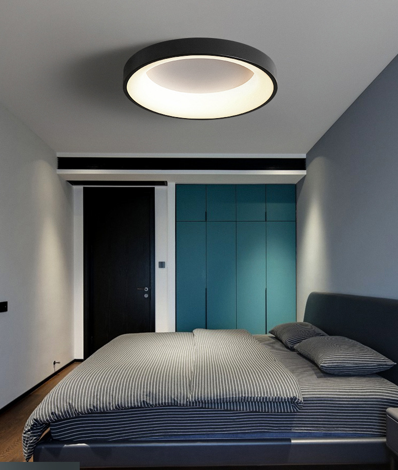 Metal Circular Flush Mount Ceiling Lamp Nordic Style LED Flush Mount Lighting for Bedroom