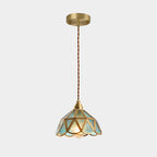 Icy Clear Glass Shade Hanging Lamp 1 Light Tiffany-Style Pendant Light Fixture for Bedroom