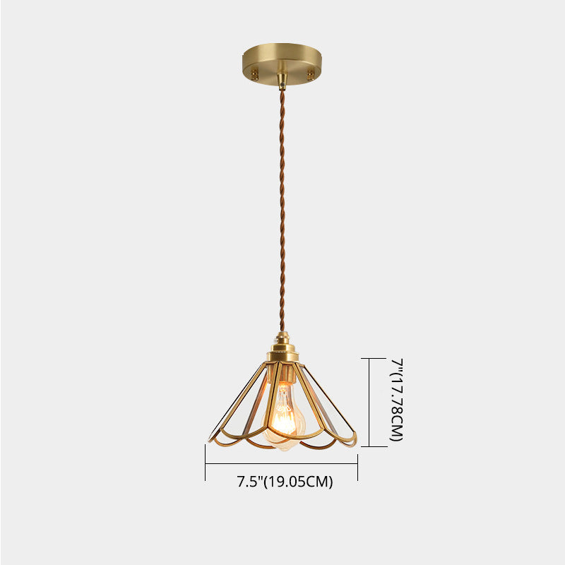 Icy Clear Glass Shade Hanging Lamp 1 Light Tiffany-Style Pendant Light Fixture for Bedroom