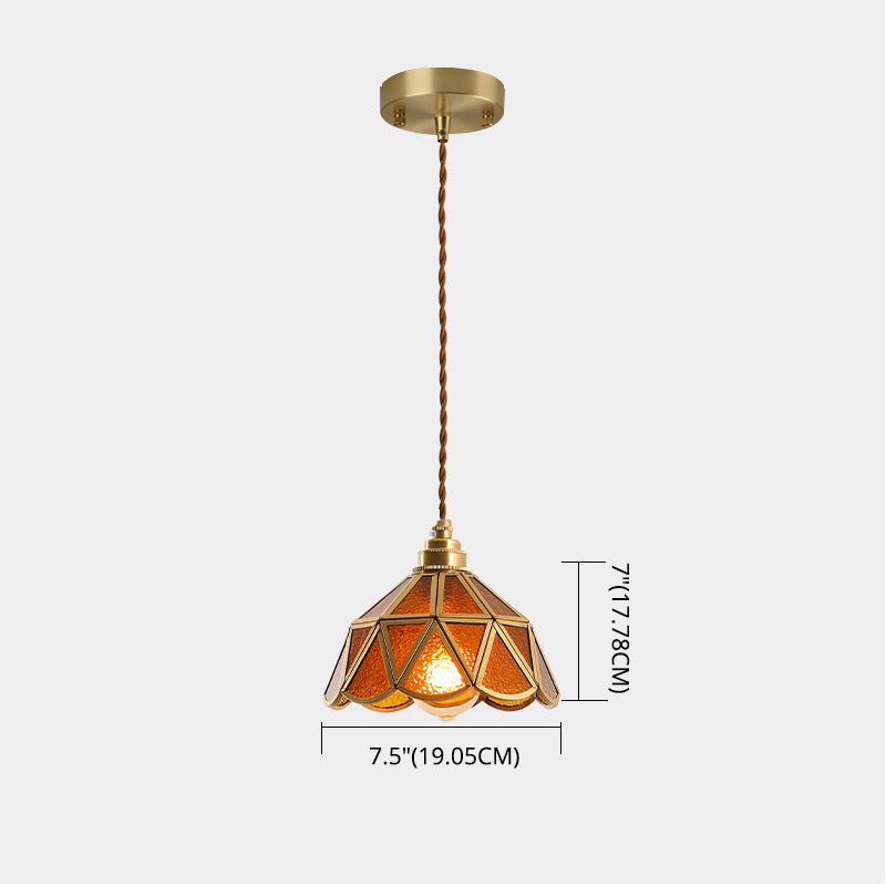 Icy Clear Glass Shade Hanging Lamp 1 Light Tiffany-Style Pendant Light Fixture for Bedroom