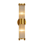Indoor Lighting Wall Mount Lamp 2 Heads Crystal LED Bathroom Vanity Lights in Gold Finish