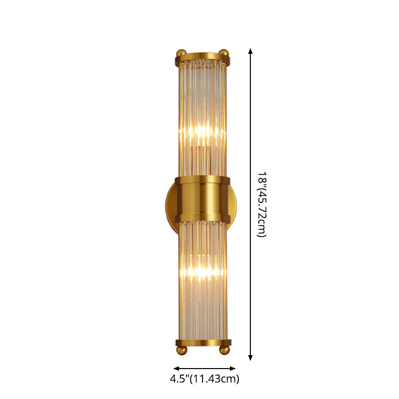 Indoor Lighting Wall Mount Lamp 2 Heads Crystal LED Bathroom Vanity Lights in Gold Finish