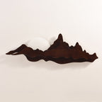 Chinese Style Wooden Wall Lighting Ideas Mountain and Moon Shape Sconce Light Fixture for Living Room