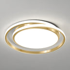 Simple Style Round Ceiling Lamp Acrylic LED Bedroom Flush Mount Light Fixture in Brushed Gold