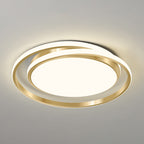 Simple Style Round Ceiling Lamp Acrylic LED Bedroom Flush Mount Light Fixture in Brushed Gold