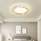 Simple Style Round Ceiling Lamp Acrylic LED Bedroom Flush Mount Light Fixture in Brushed Gold