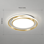 Simple Style Round Ceiling Lamp Acrylic LED Bedroom Flush Mount Light Fixture in Brushed Gold