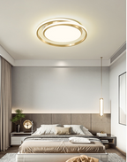 Simple Style Round Ceiling Lamp Acrylic LED Bedroom Flush Mount Light Fixture in Brushed Gold