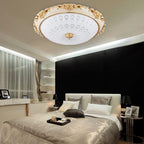 Dome Flush Mounted Light Modern White Glass 8"/12"/16" Wide LED Gold/Silver Ceiling Light in White/3 Color Light