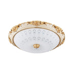 Dome Flush Mounted Light Modern White Glass 8"/12"/16" Wide LED Gold/Silver Ceiling Light in White/3 Color Light
