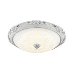 Dome Flush Mounted Light Modern White Glass 8"/12"/16" Wide LED Gold/Silver Ceiling Light in White/3 Color Light