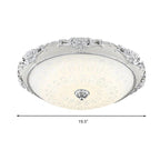 Dome Flush Mounted Light Modern White Glass 8"/12"/16" Wide LED Gold/Silver Ceiling Light in White/3 Color Light