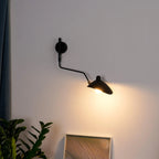 Designer wall lamp with double arm – adjustable wall light for living room, office, or bedroom