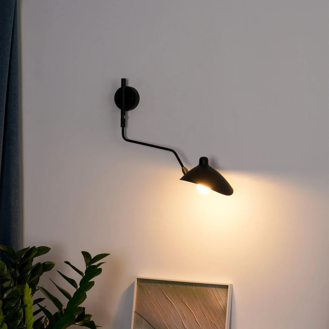Designer wall lamp with double arm – adjustable wall light for living room, office, or bedroom