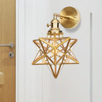 Geometric/Globe/Pentagram Wall Sconce Contemporary Prismatic Glass 1 Bulb Brass Wall Mount Light Fixture