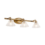 1/2/3-Bulb Cone Vanity Light Fixture Traditional Brass Metal LED Wall Sconce Lighting for Bathroom