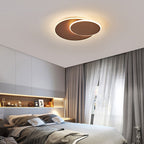 Round Acrylic Ceiling Light Fixture Minimalist White/Coffee 16"/19.5" Wide LED Flush Mount Lamp in Warm/White Light