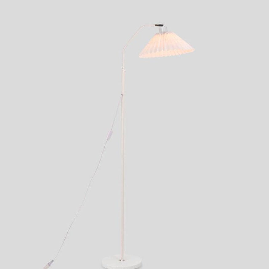 Minimalist Pleated Fabric Shade LED Floor Lamp | 1-Light Standing