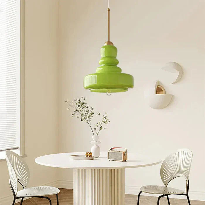 Designer Hanging Lamp with Milk Glass Bauhaus