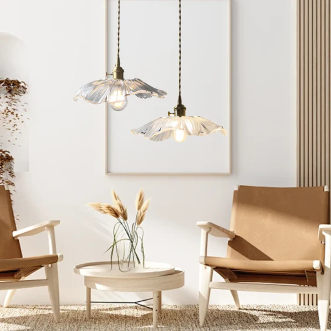 Myloq - Retro Lotus Glass Pendant Lamp