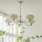 Modern Chandelier with Opal Glass Shades – Elegant Ceiling Lamp
