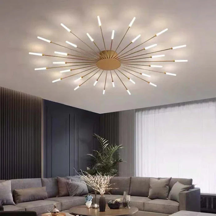 Modern LED Ceiling Chandelier - Minimalist Design Inspired by Sun Rays