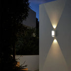 Marve Nordic Up Down Outdoor Wall Lamp, White/Black