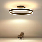 Solen Modern Circle Flush Mount Ceiling Light, Black & White