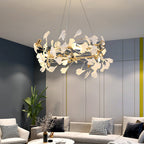 Jarn Leaf Suspension / Modern Multi Metal / Ceramic Gold / White Living Room