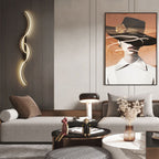 Lumor Modern Wave Design Wall Sconce Black/Gold Living Room