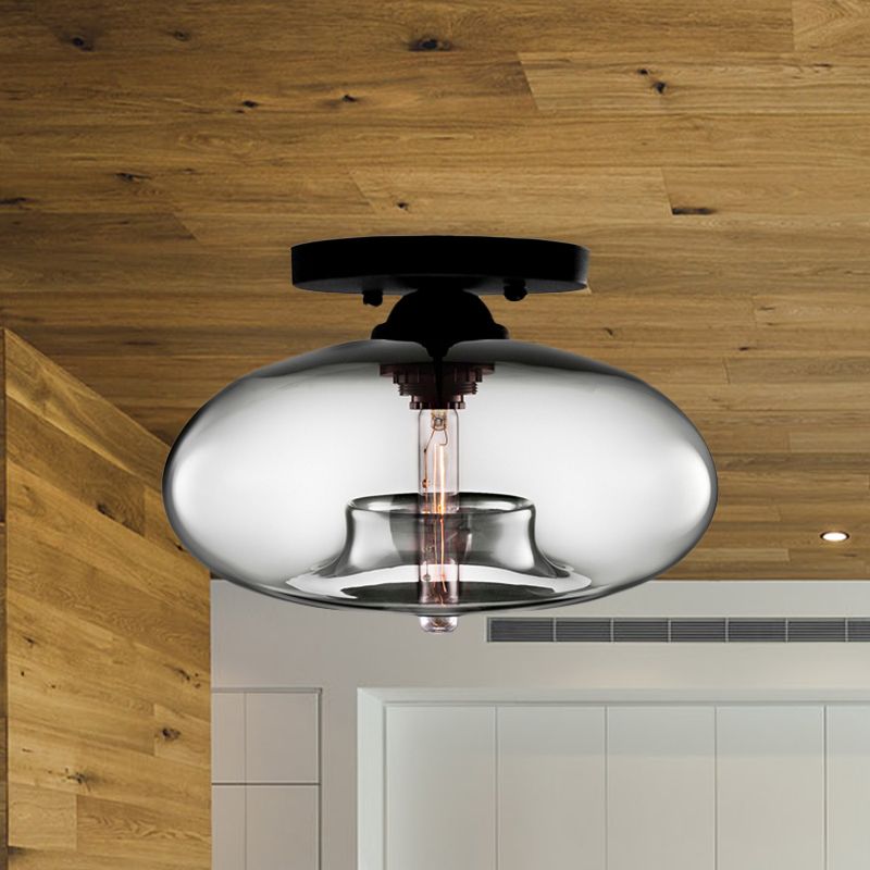 Valentina Industrial Art Deco Globe Flush Mount Ceiling Light Living Room