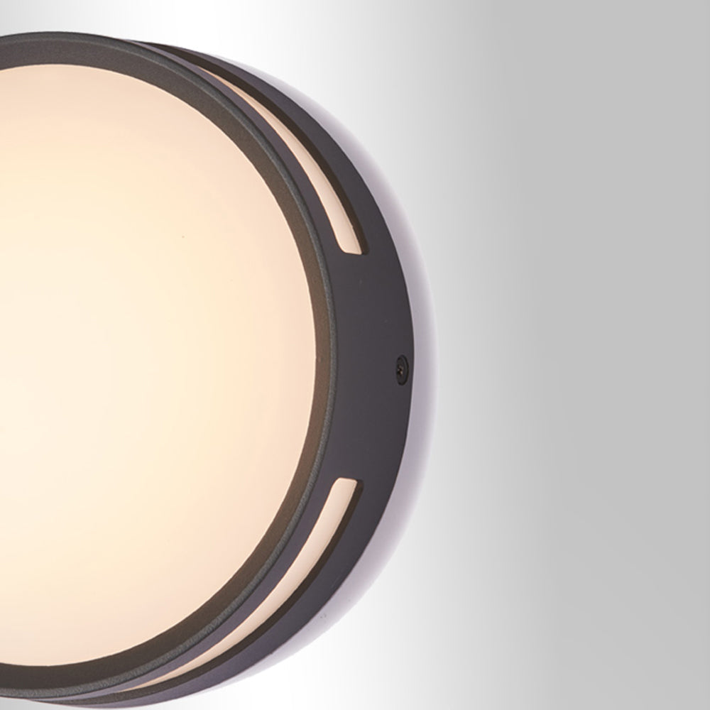 Ray Modern Round Metal/ Outdoor Waterproof Wall Lamp, Black