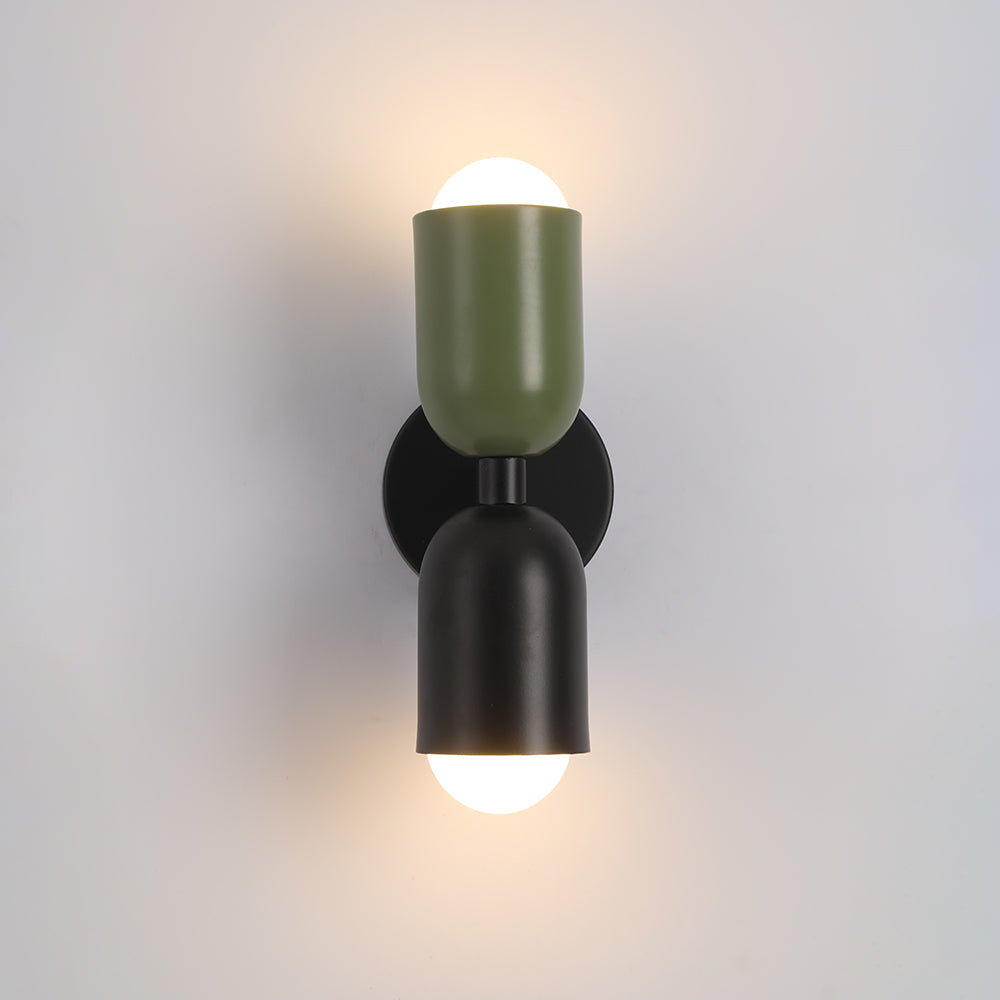 Aria Wall Lamp 2 Flames Modern LED Black Indoor/Hallway