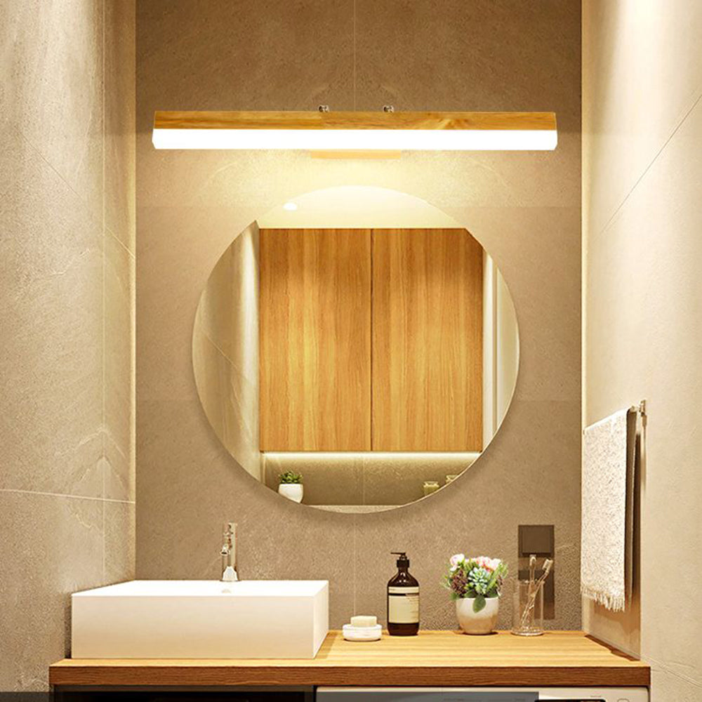Muto Classic Wall Light, Metal/Wood, Mirror, Bathroom