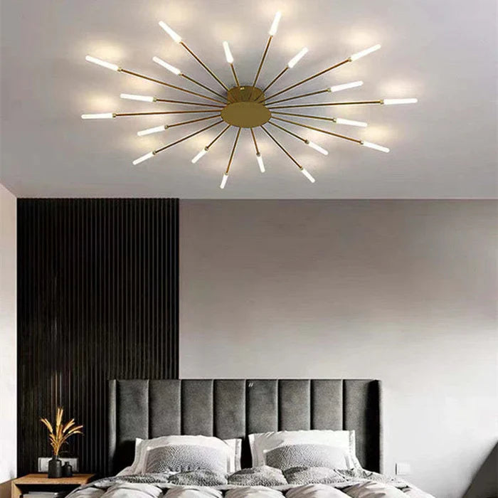 Modern LED Ceiling Chandelier - Minimalist Design Inspired by Sun Rays
