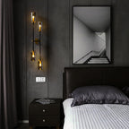 Modernist Cylinder Sconce Light Smoke Gray Glass 4 Heads Bedroom Wall Mounted Lamp