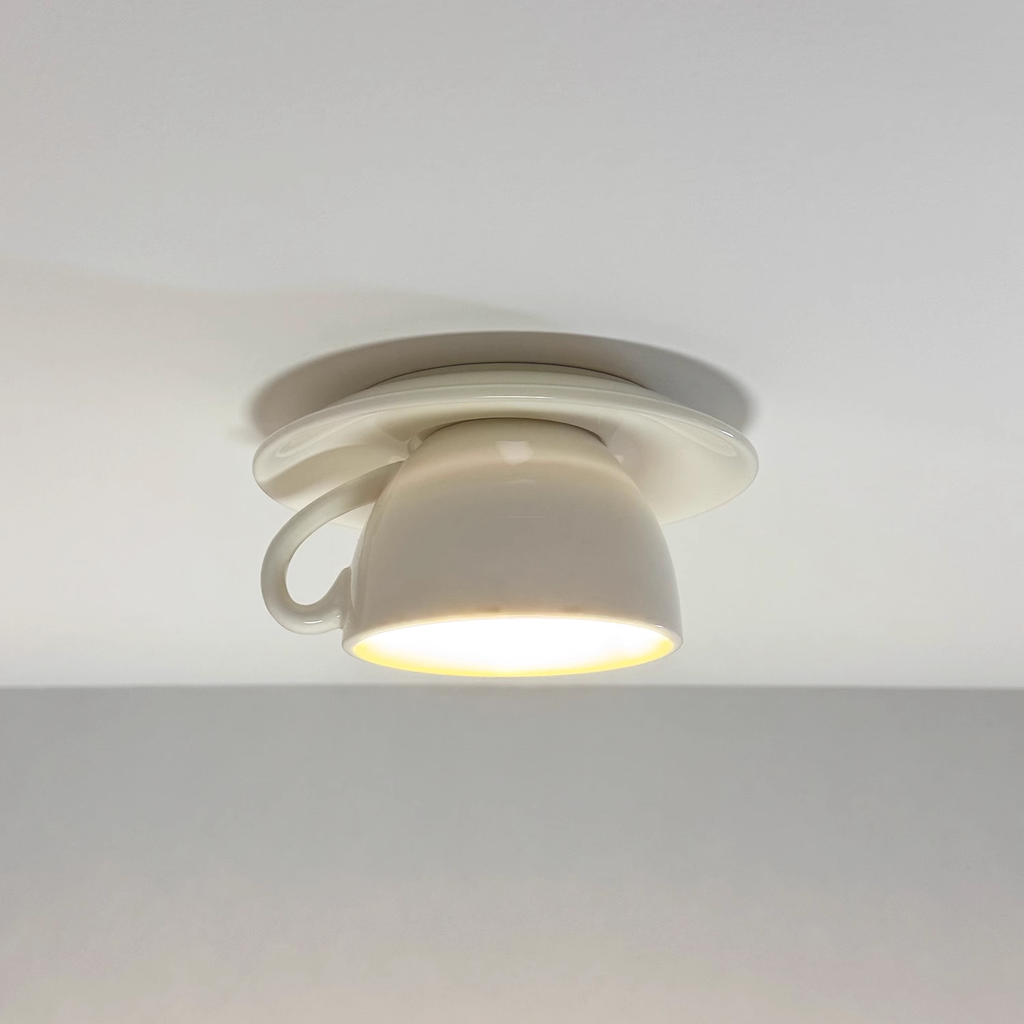 Valentina Modern Ceiling Light, Blue/Pink/Yellow, Coffee Cups, Ceramic, Bedroom