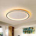 Nordic Style Disc LED Ceiling Lighting 16"/19.5"/23.5" Wide Aluminum Black Flush Lamp in Warm/White Light/Remote Control Stepless Dimming