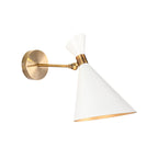1 Head Restaurant Wall Sconce Modern Black/White Wall Mount Lamp with Flared Metal Shade