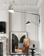 Designer wall lamp with double arm – adjustable wall light for living room, office, or bedroom